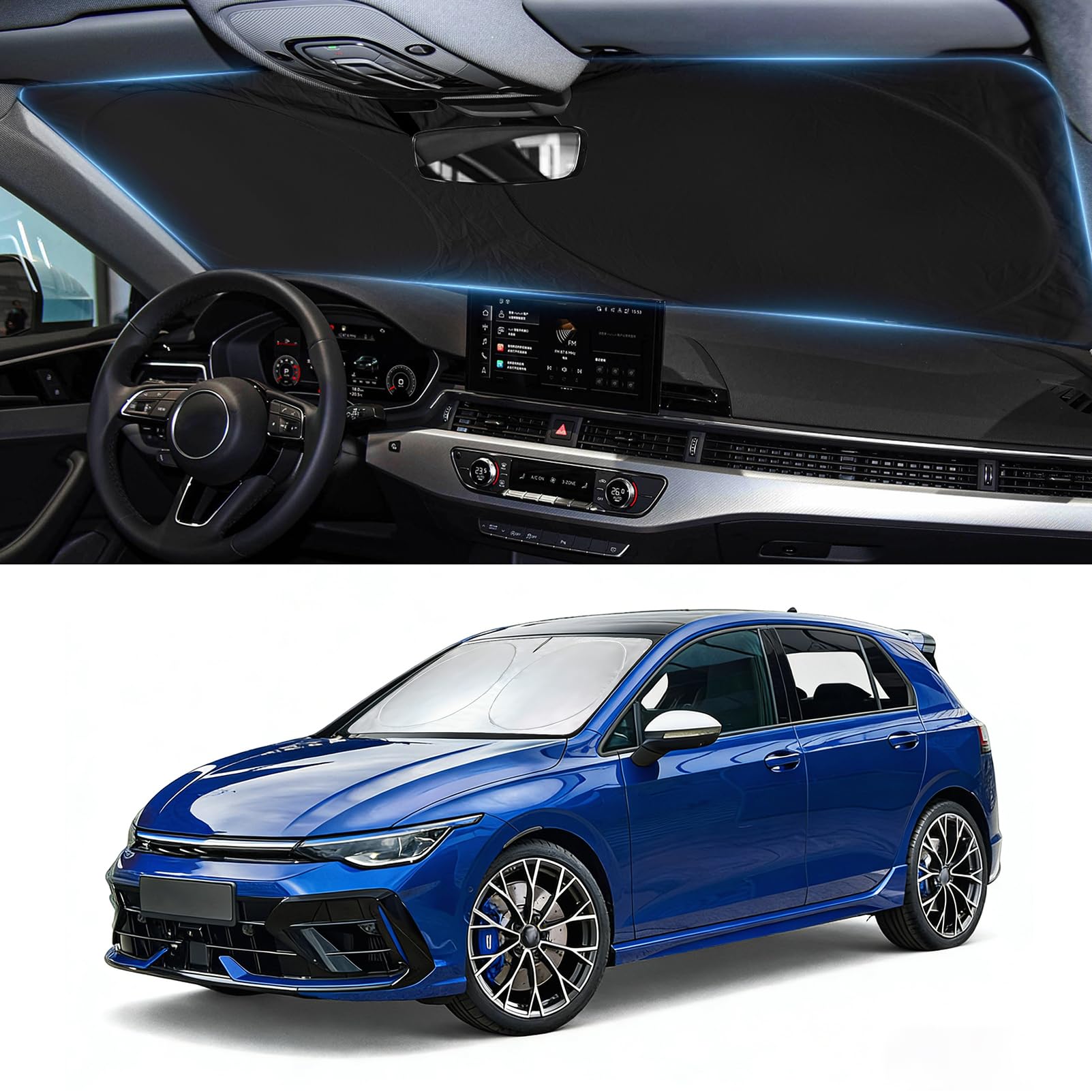 Amazon.com: BOODANCARS Sun Shade for VW Golf Windshield Sunshade